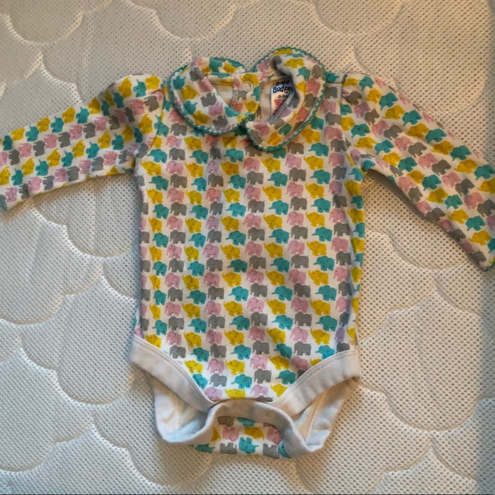Baby Boden Elephant Onesie 0-3M